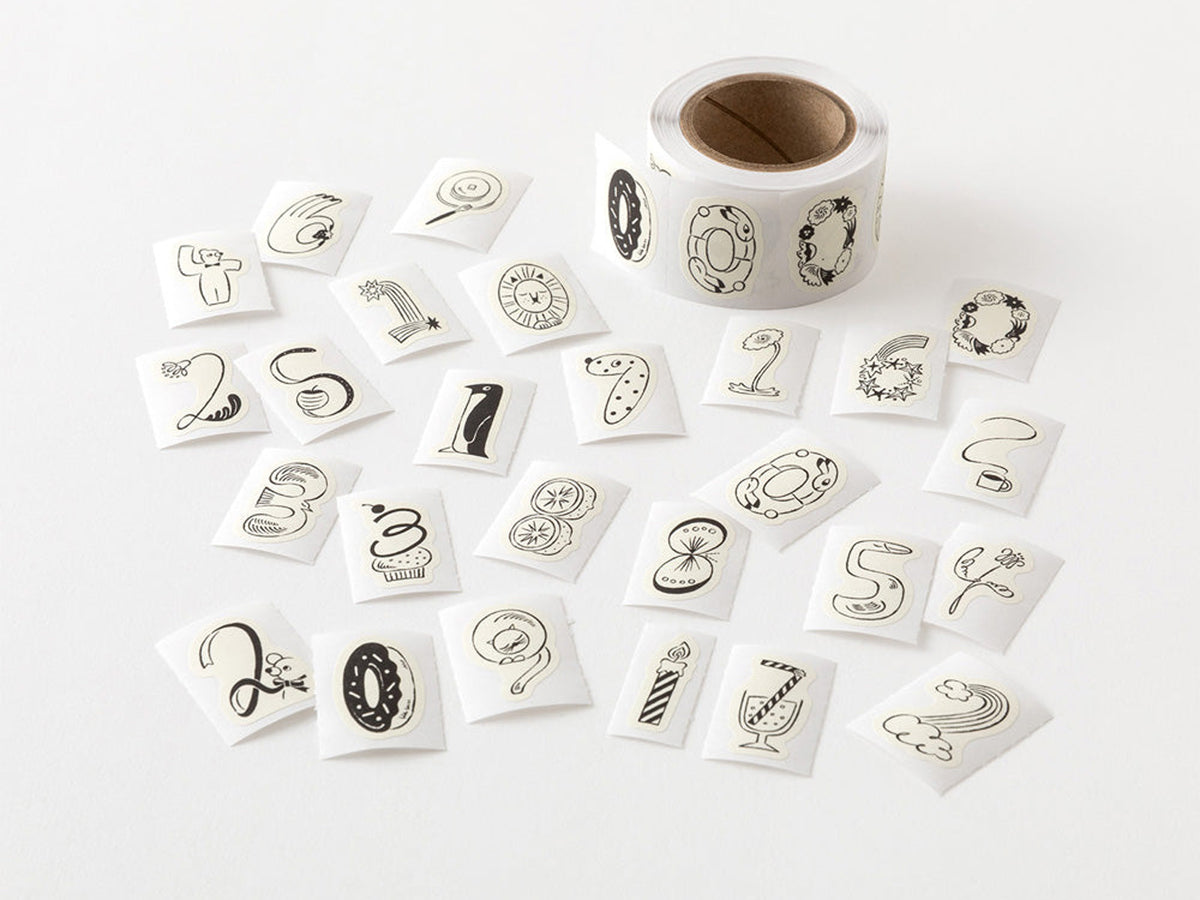 Midori Yuru Log Roll Sticker Numbers