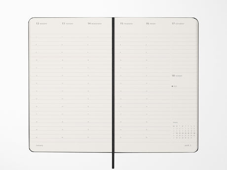Moleskine 2027 Pro Weekly Vertical Planner - Black Hardcover