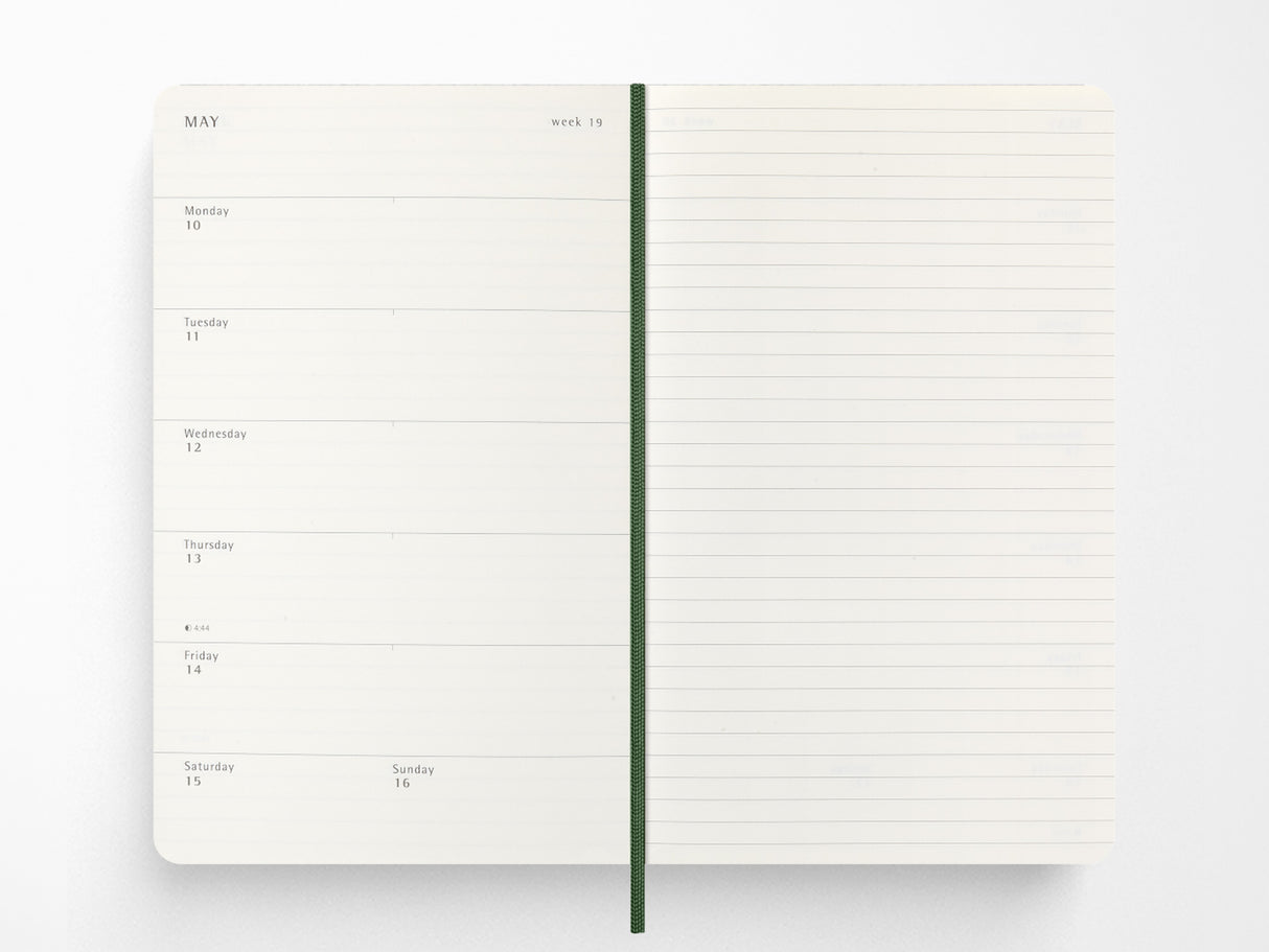 Moleskine 2027 Weekly Planner - Myrtle Green Soft Cover
