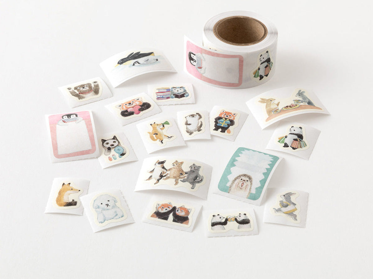 Midori Yuru Log Roll Sticker Animal Emotion