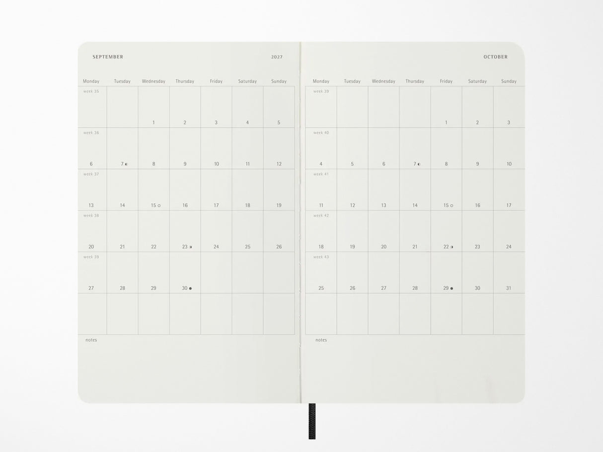 Moleskine 2027 Weekly Planner - Precious & Ethical Vegea - Black