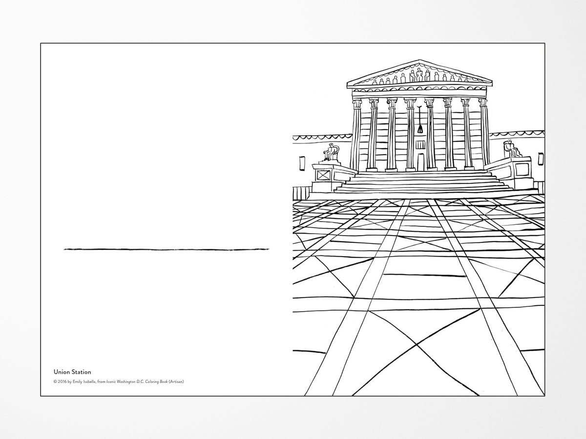 Iconic Washington DC Coloring Book