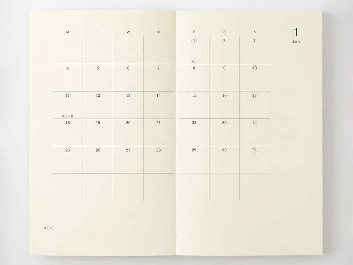 MD Notebook Monthly Diary B6 Slim 2027