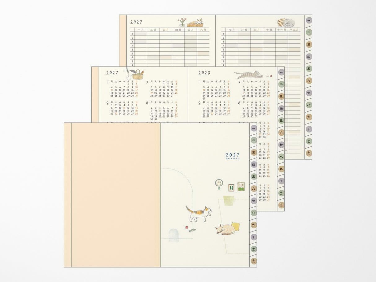 Midori Pocket Diary Mini Cat 2027