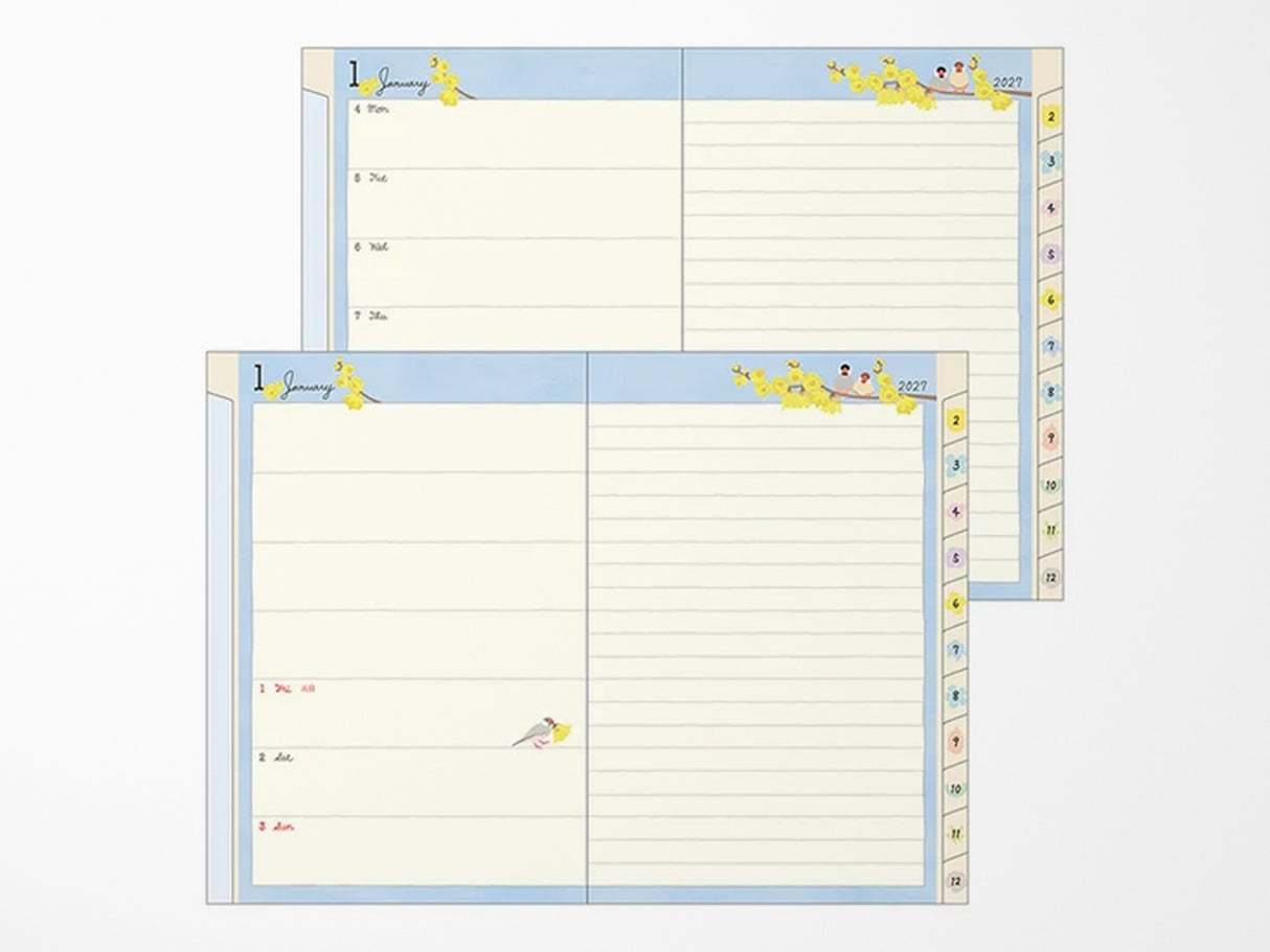 Midori Pocket Diary Mini Bird 2027