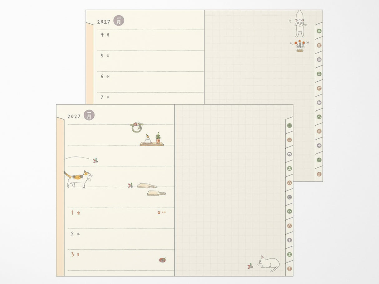 Midori Pocket Diary A6 Cat 2027
