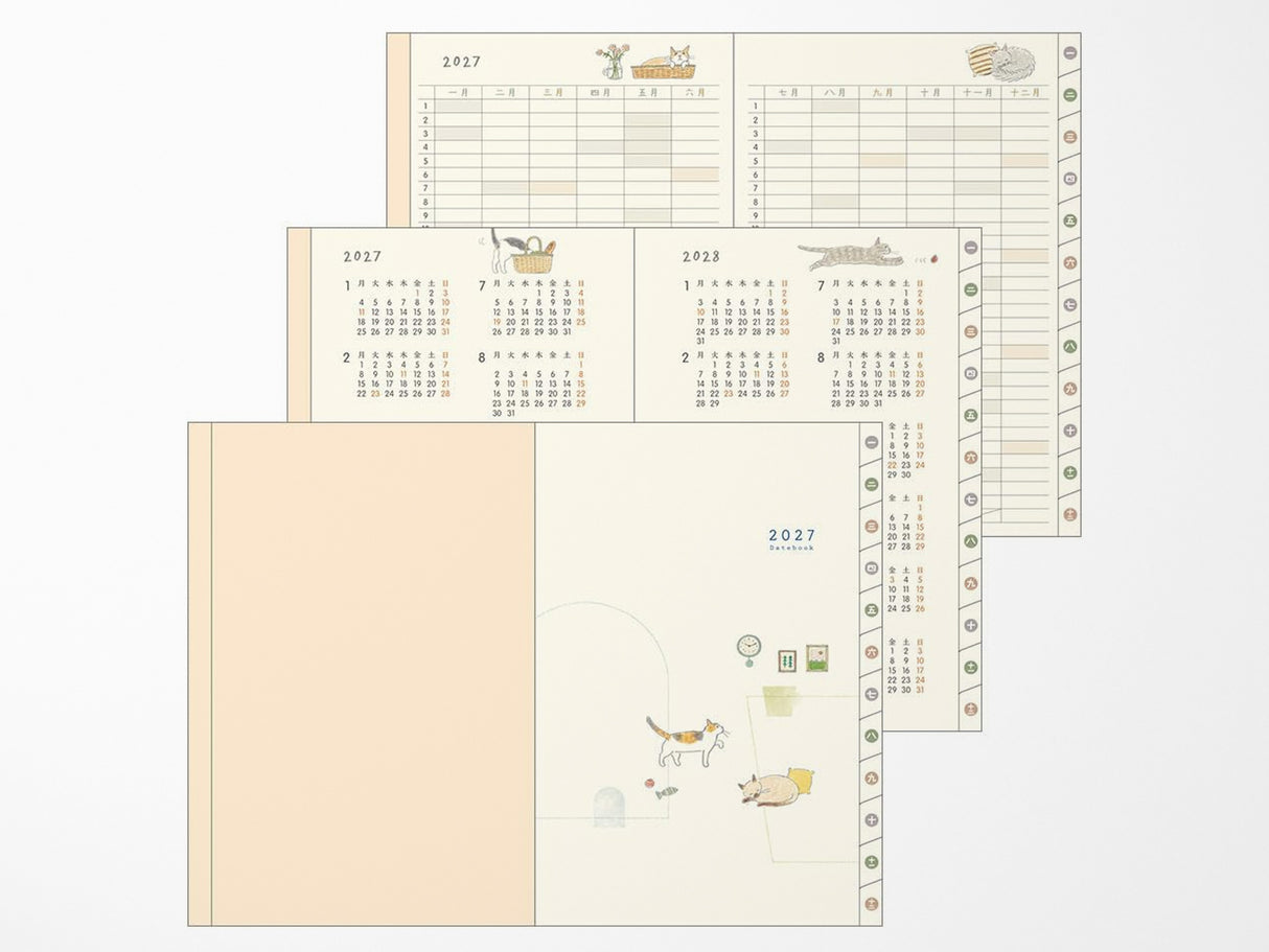 Midori Pocket Diary B6 Cat 2027