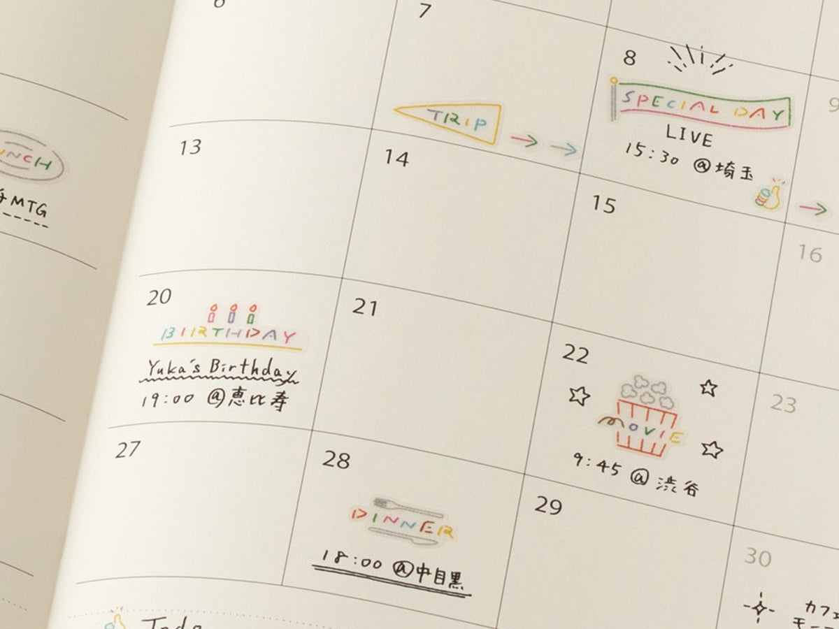 Midori Stickers - 2744 Text Anniversary