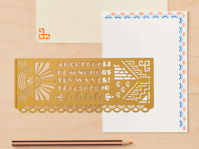 Art Deco Brass Template Design Stencil