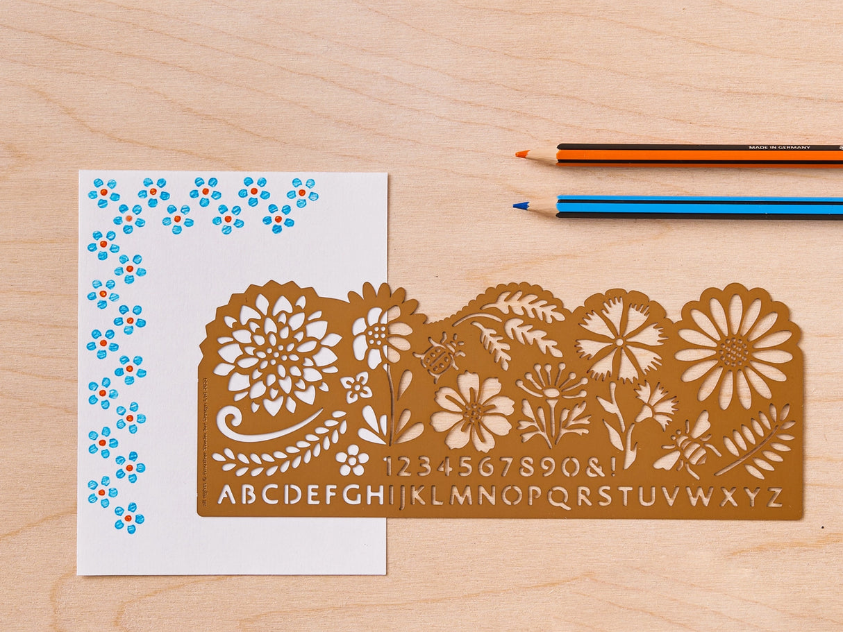 Botanical Brass Template Design Stencil