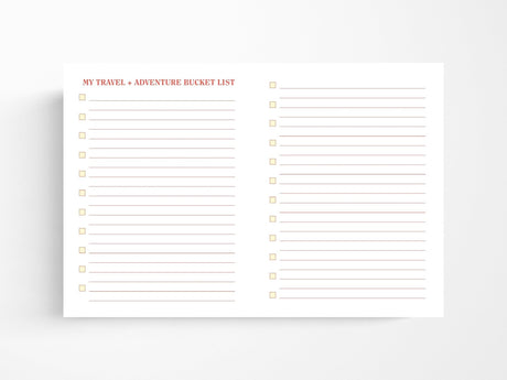 Bucket List Journal