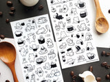 Caffeine Cats 2 Sticker Sheet