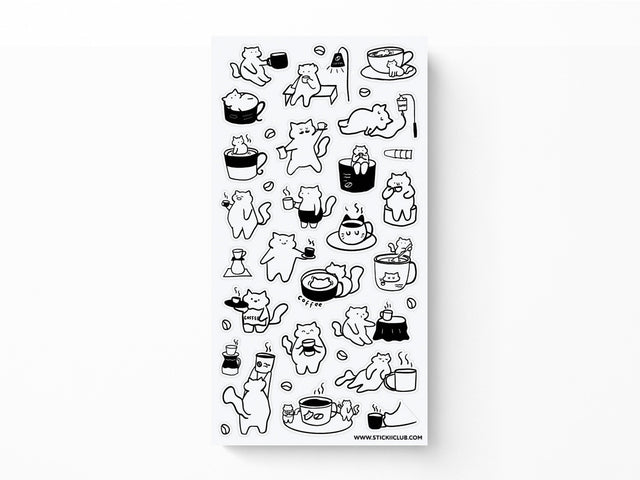 Caffeine Cats 2 Sticker Sheet