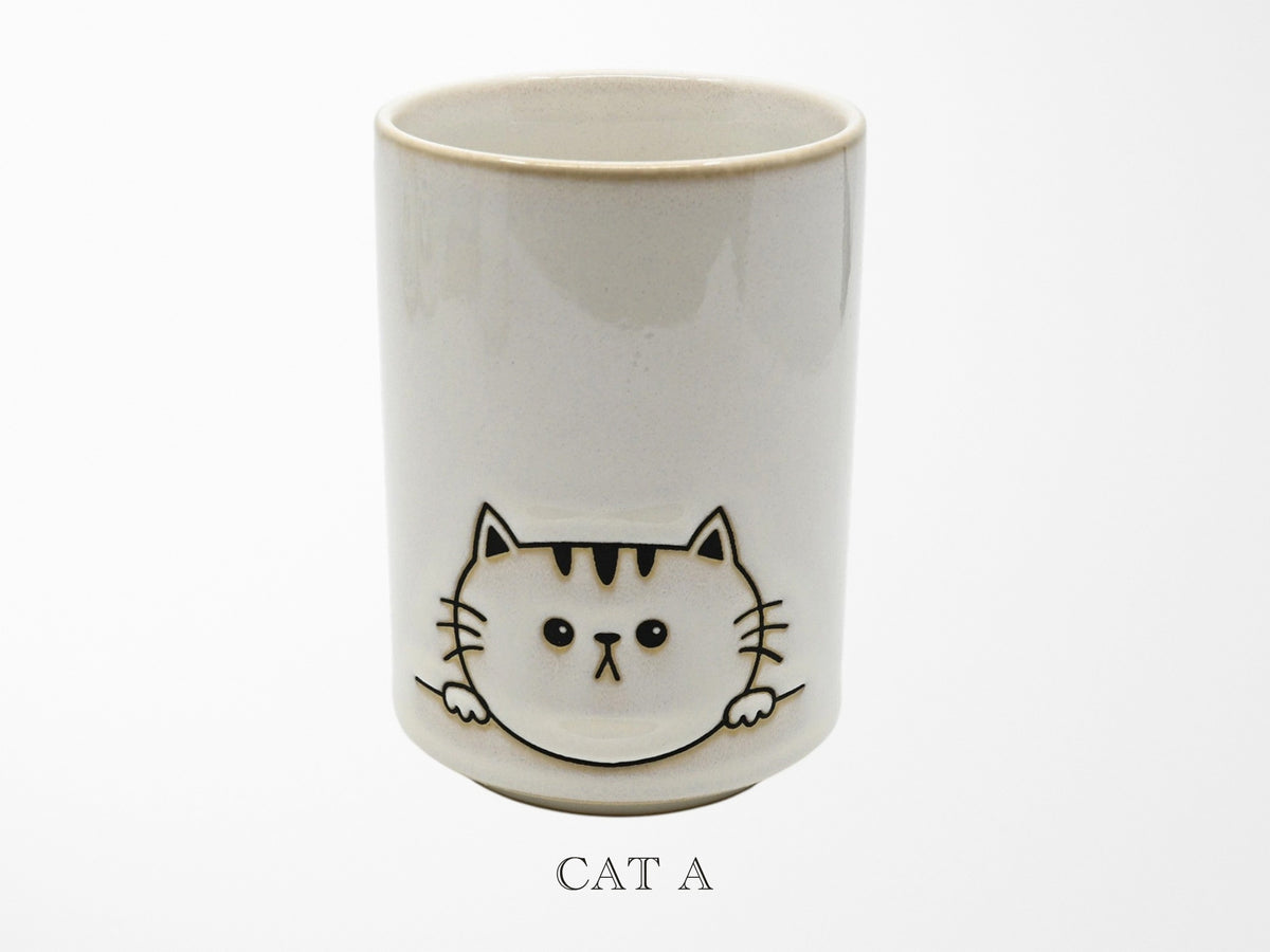 Cat Design Yunomi Style Tea Cup