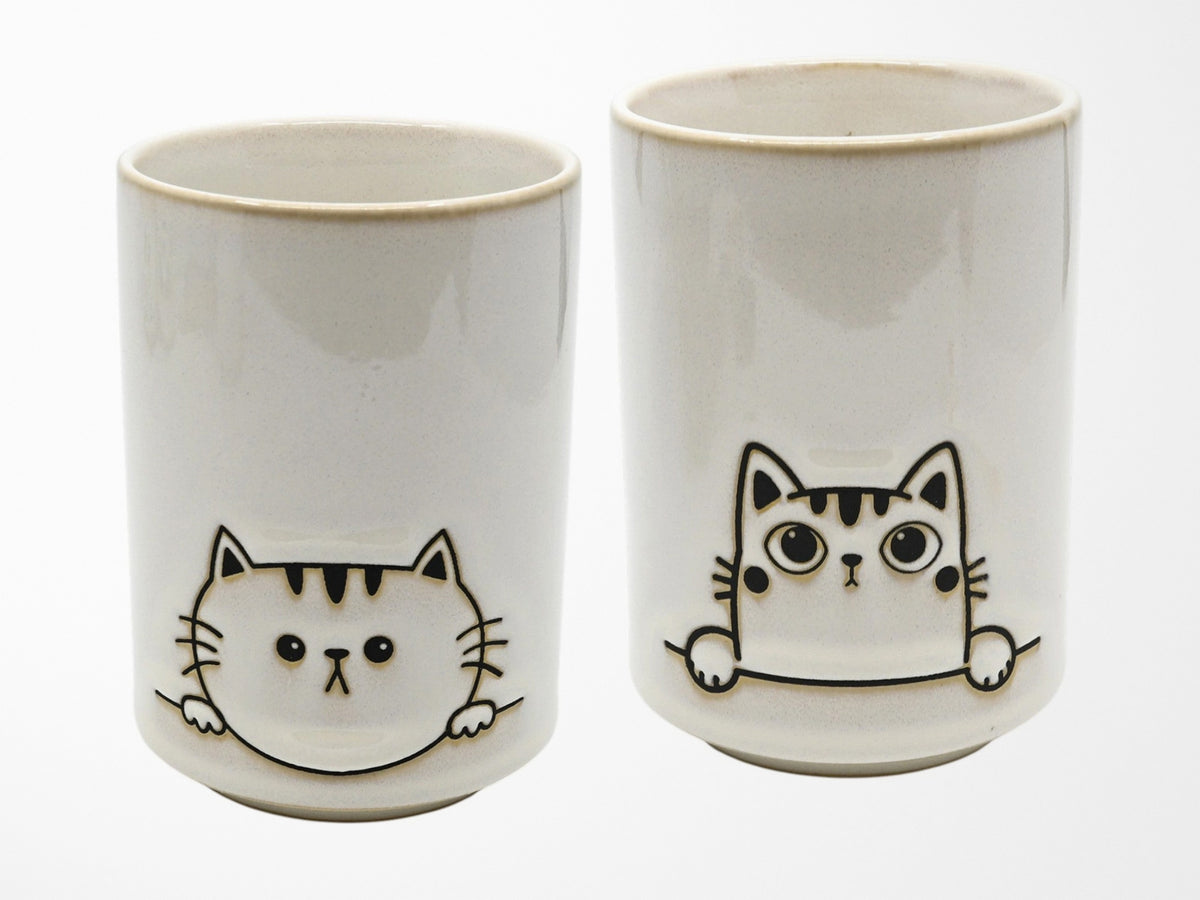 Cat Design Yunomi Style Tea Cup