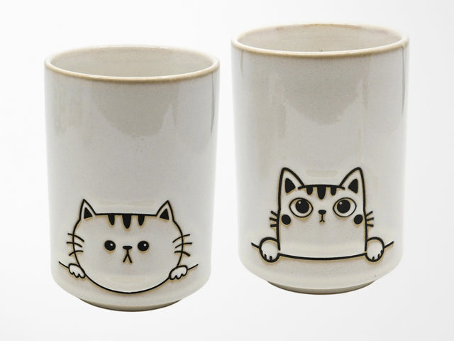 Cat Design Yunomi Style Tea Cup