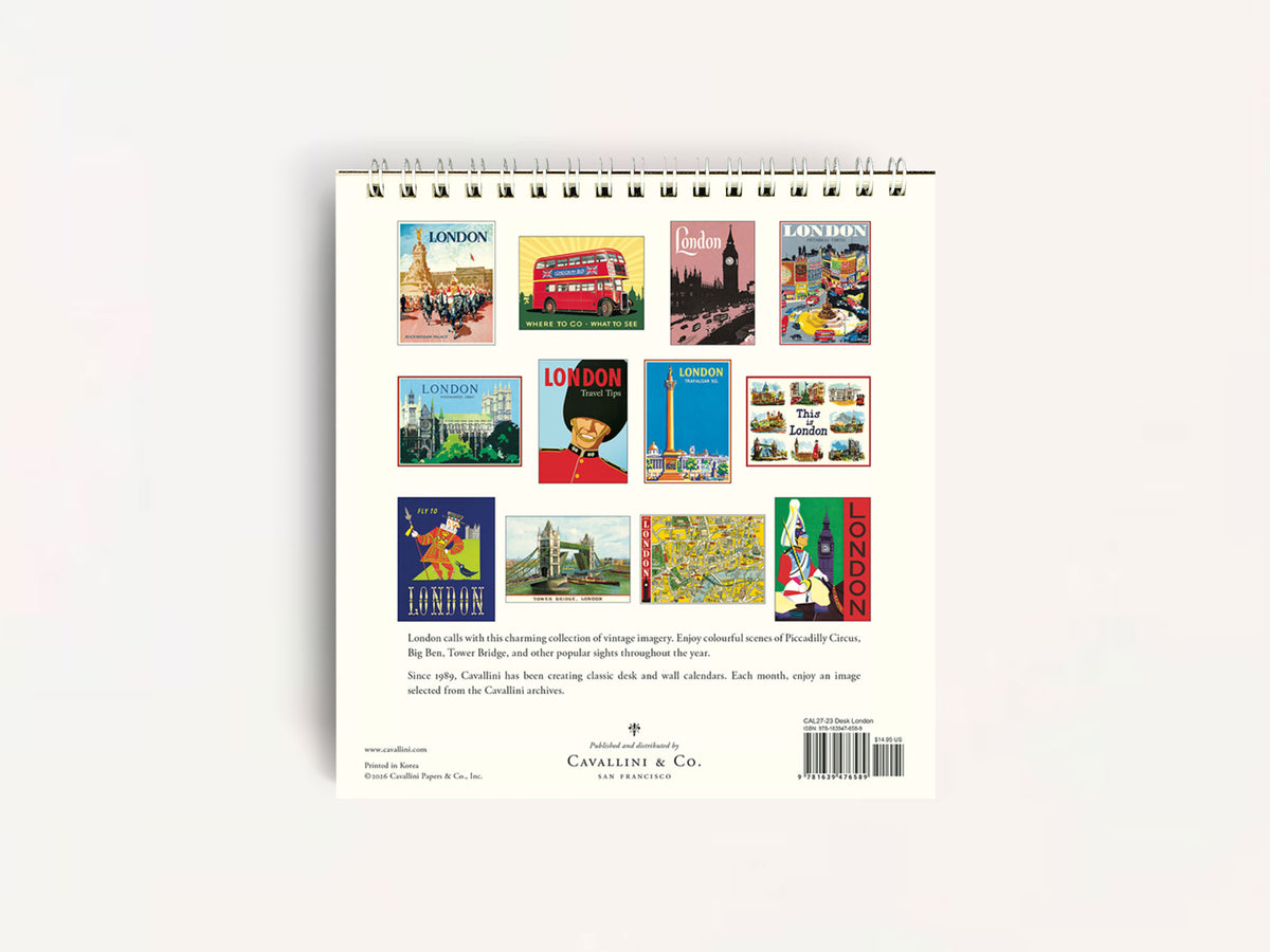 Cavallini 2027 DESK Calendar - London