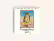 Cavallini 2027 DESK Calendar - Vintage Owls