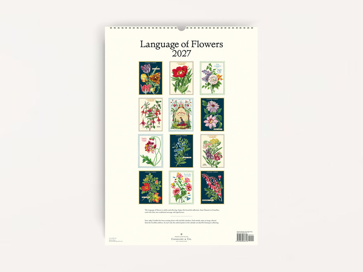 Cavallini 2027 WALL Calendar - Language of Flowers