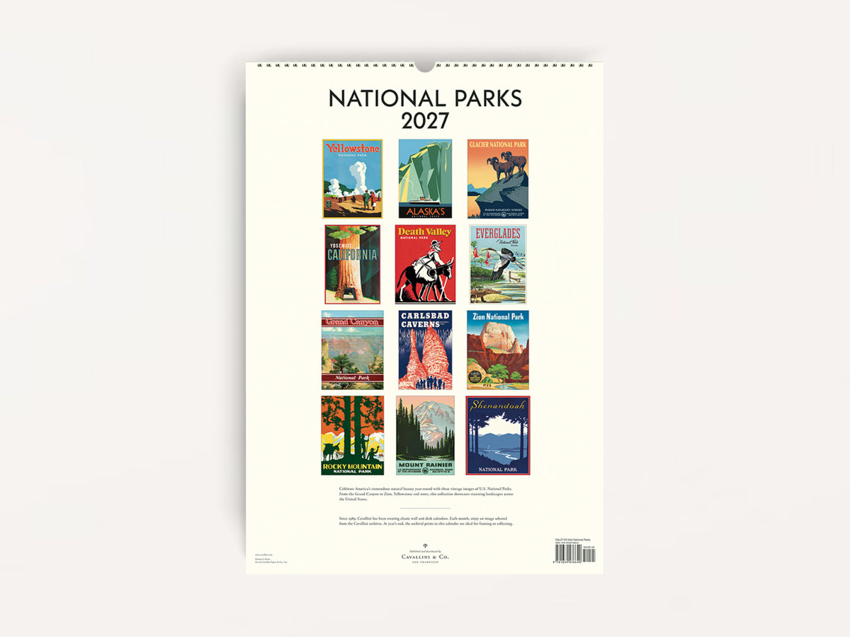 Cavallini 2027 WALL Calendar - National Parks