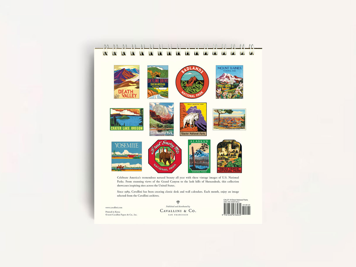Cavallini 2027 DESK Calendar - National Parks
