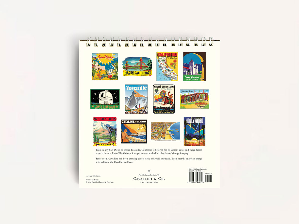 Cavallini 2027 DESK Calendar - California