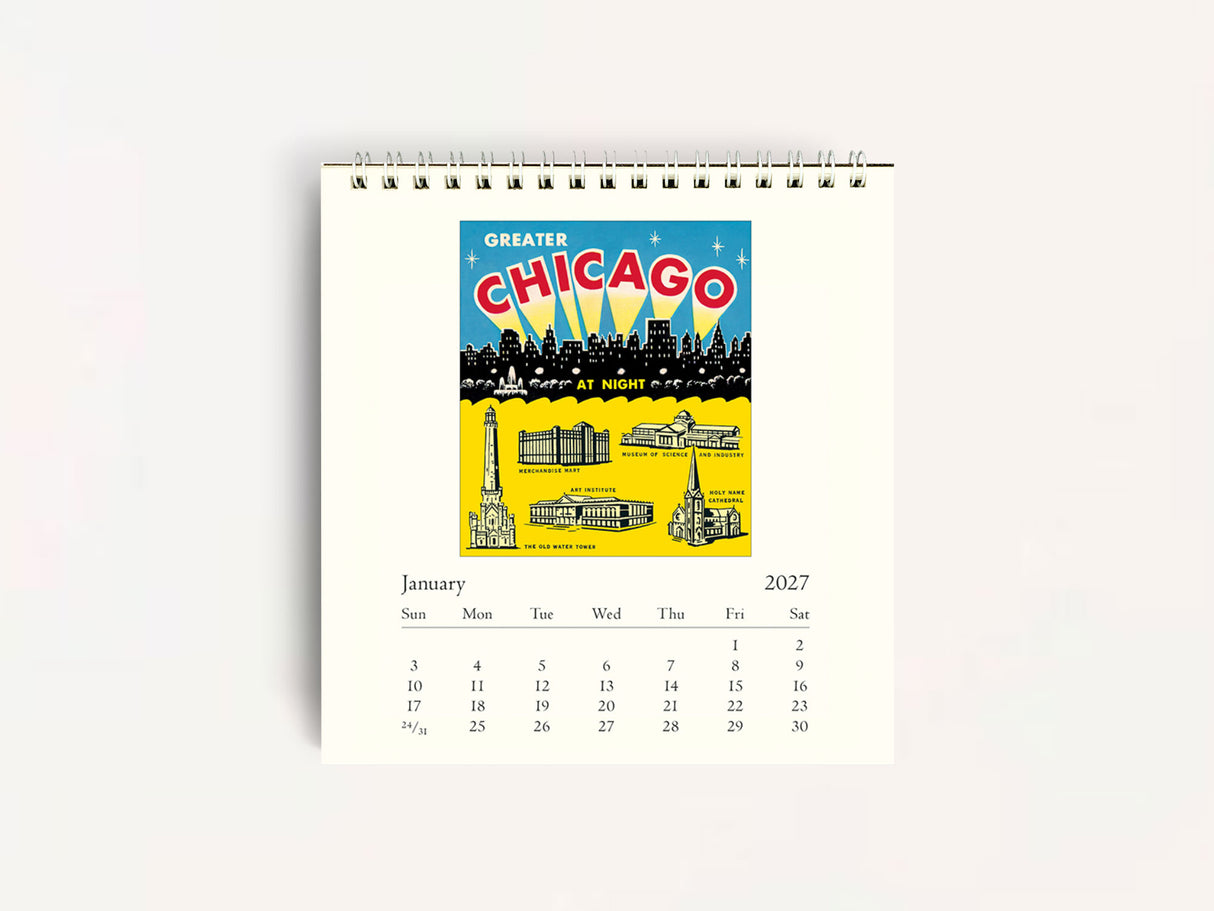 Cavallini 2027 DESK Calendar - Chicago