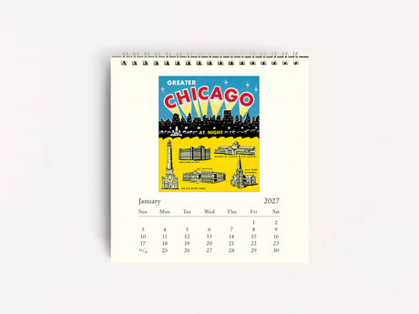 Cavallini 2027 DESK Calendar - Chicago