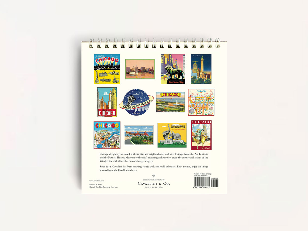 Cavallini 2027 DESK Calendar - Chicago