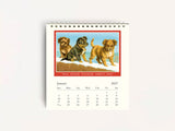 Cavallini 2027 DESK Calendar - Vintage Dogs