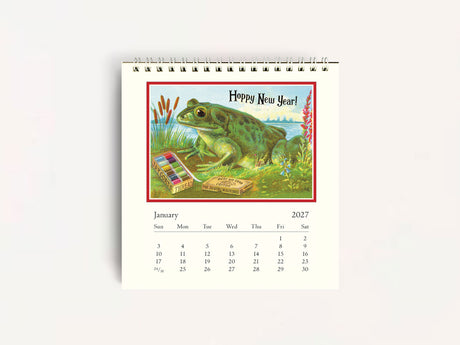 Cavallini 2027 DESK Calendar - Frogs & Friends