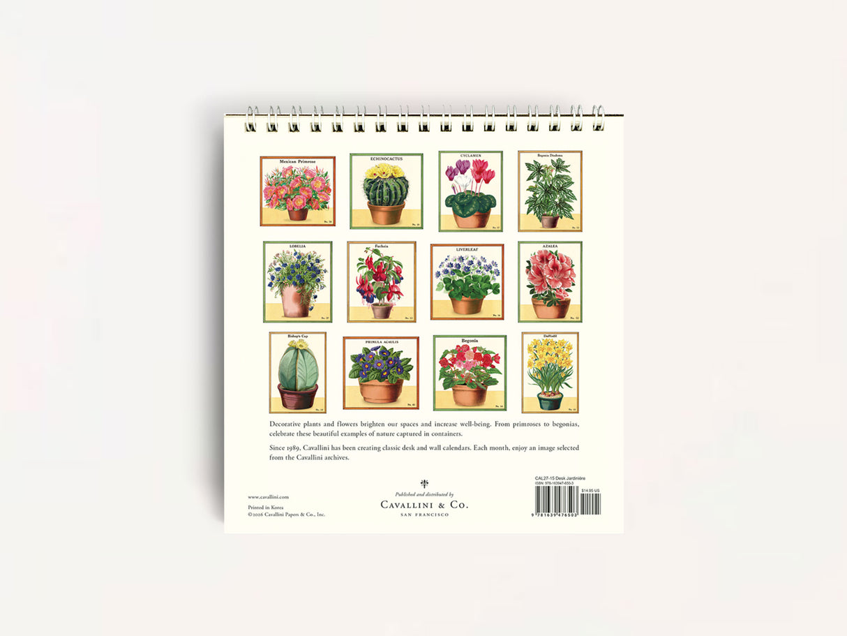 Cavallini 2027 DESK Calendar - Jardiniere