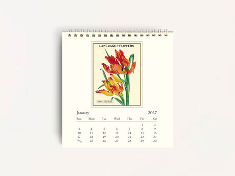 Cavallini 2027 DESK Calendar - Language of Flowers