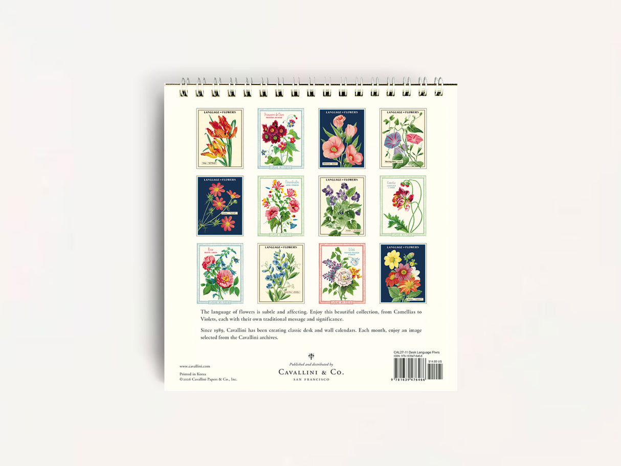 Cavallini 2027 DESK Calendar - Language of Flowers