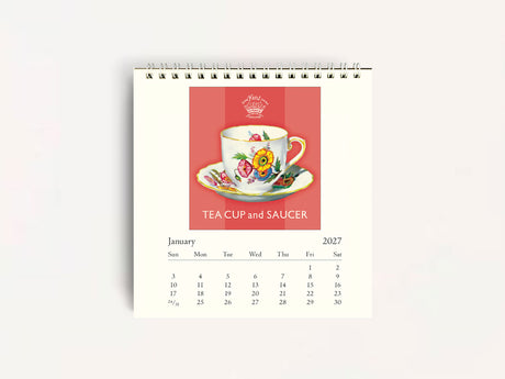 Cavallini 2027 DESK Calendar - Tea Time