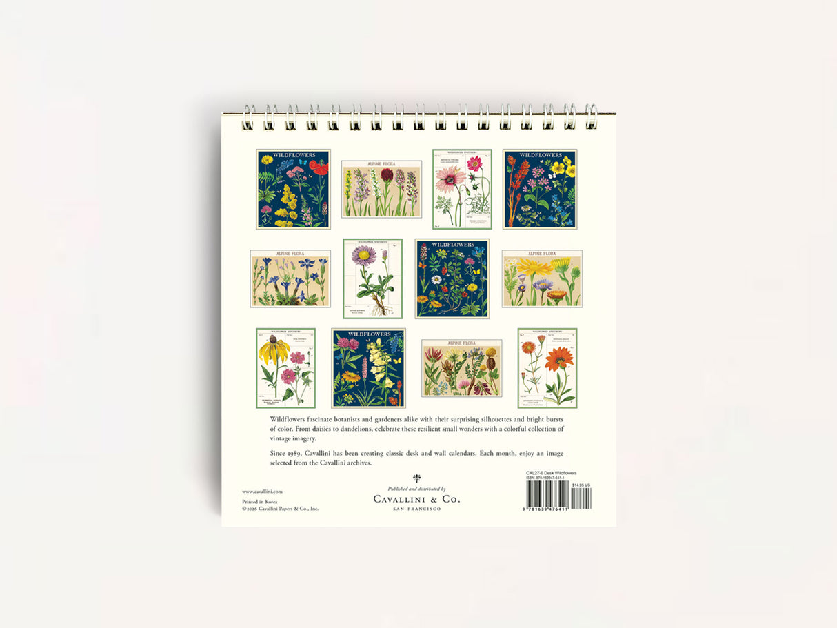Cavallini 2027 DESK Calendar - Wildflowers
