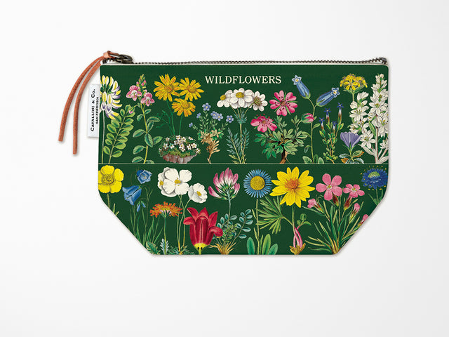 Cavallini Vintage Zipper Pouch - Wildflowers 2