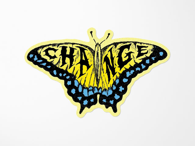 Change Butterfly Vinyl Sticker
