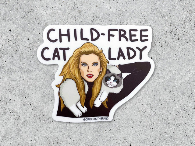 Childfree Cat Lady Vinyl Sticker