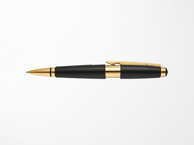 Cross Edge Pen - Matte Black with Gold PVD
