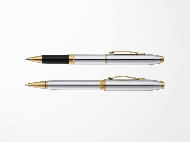 Cross Foundry Pen - Polished Chrome with Gold