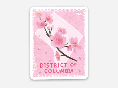 DC Cherry Blossom Stamp Sized Vinyl Sticker