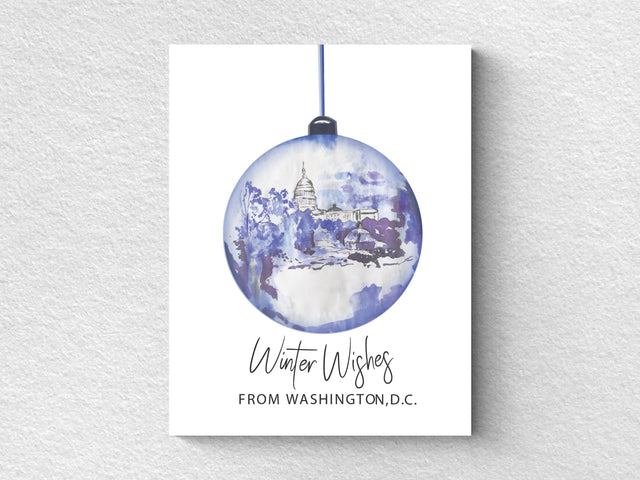 DC Christmas Ornament Greeting Cards - Set of 6