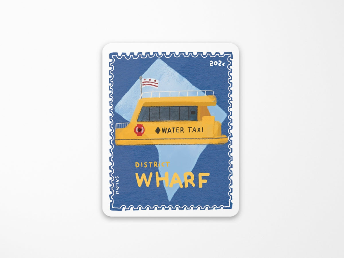 DC Wharf Water Taxi Stamp Sized Vinyl Sticker