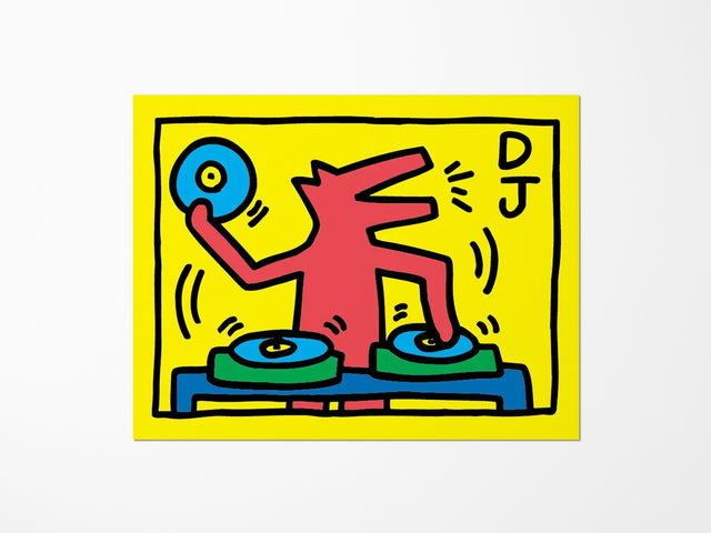 DJ Dog By Keith Haring Vinyl Sticker