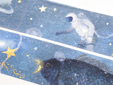 Deep Blue Sky Gold Foil Washi Tape