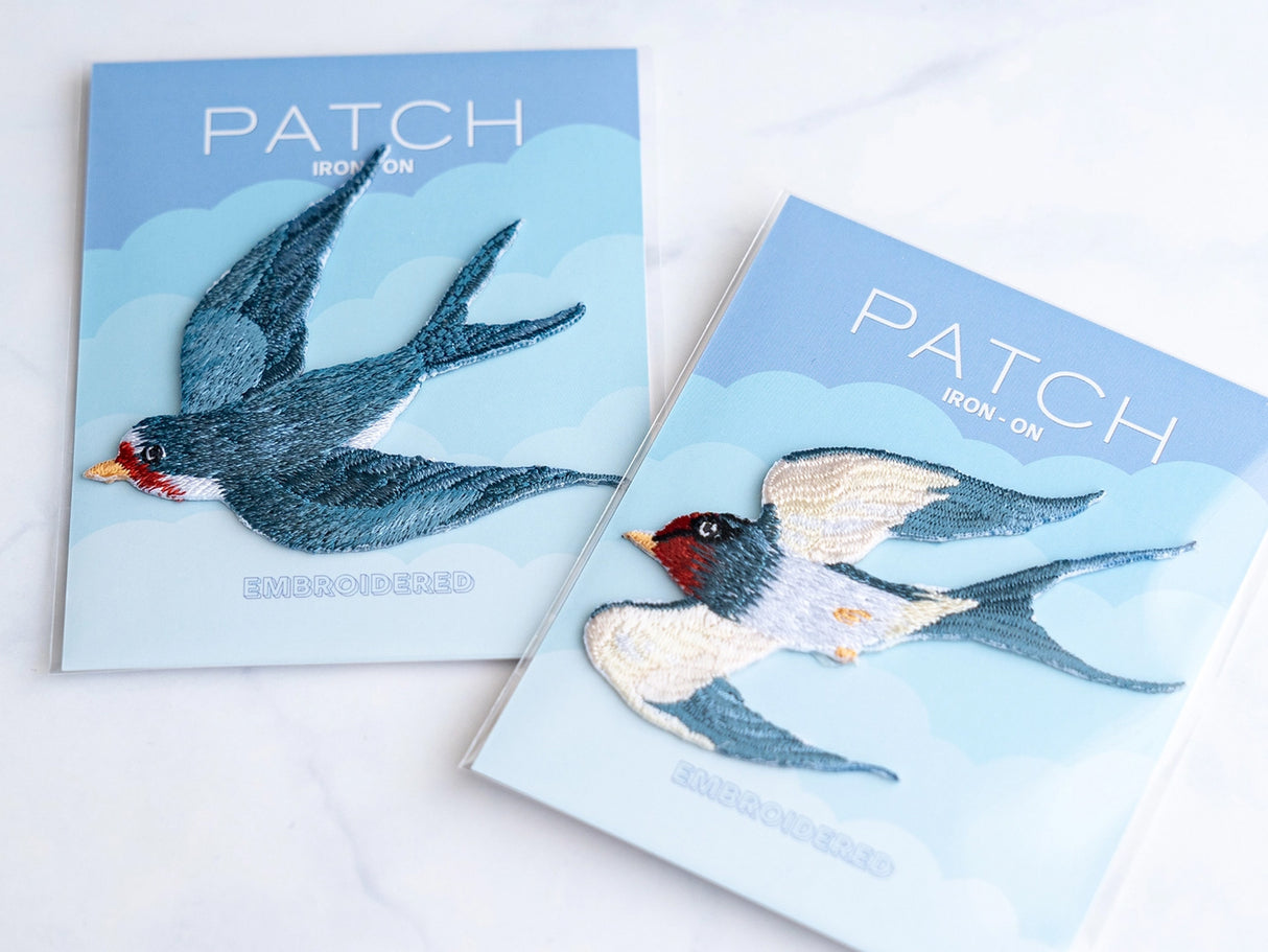 Embroidered Swallow Bird Iron On Patch