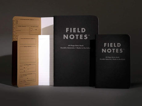 FIeld Notes Pitch Black Memo Book Set of 3