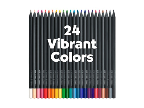 Faber Castell Black Edition Colored Pencils - Basic Colors 24 Set