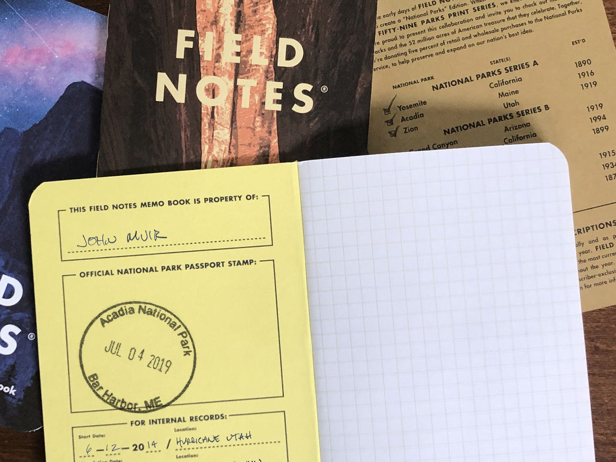 Field Notes National Parks Series F Memo Book Set of 3